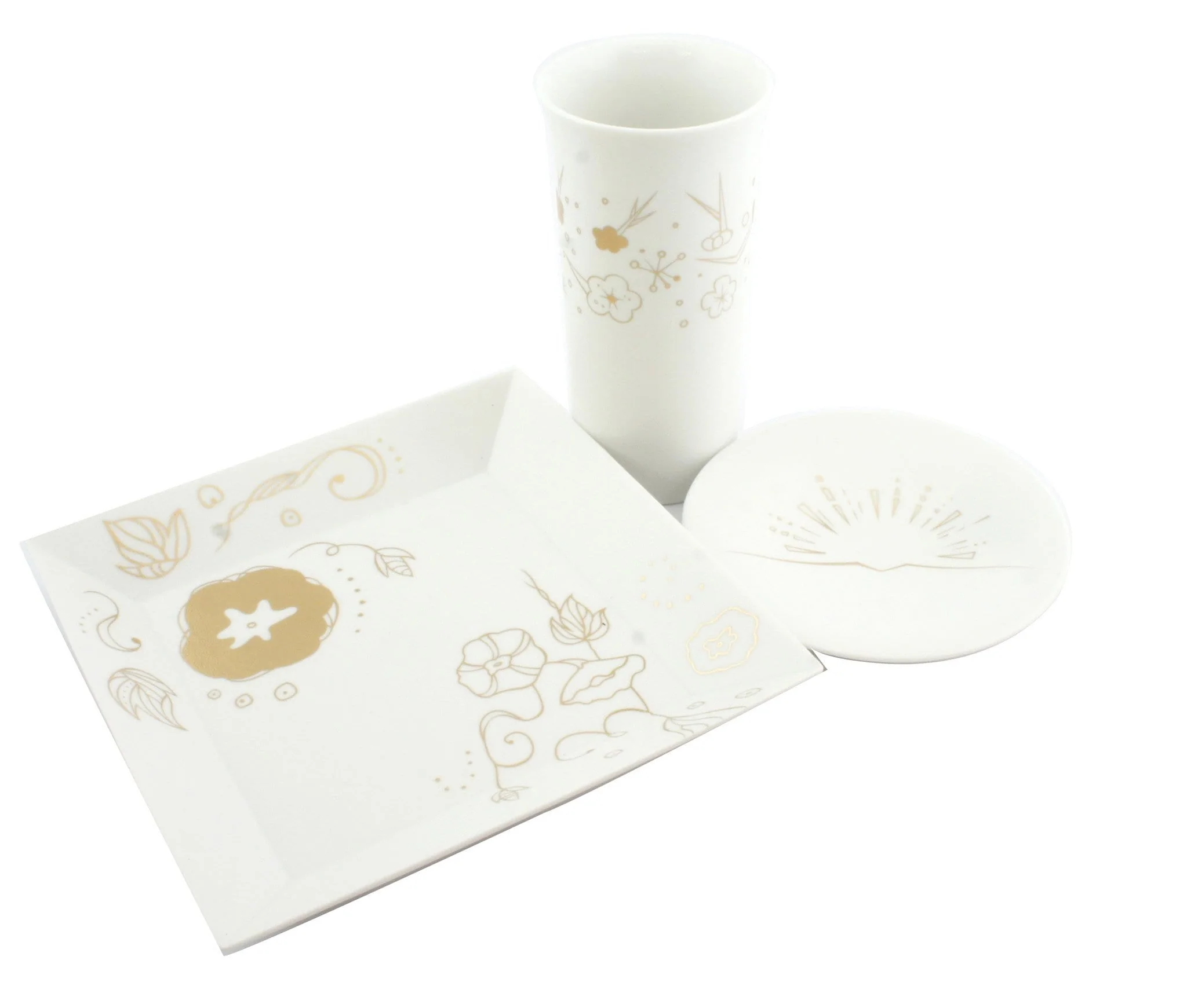 Kamigata Ryugi: Haiku Series Plate Set, Gold - Image 5
